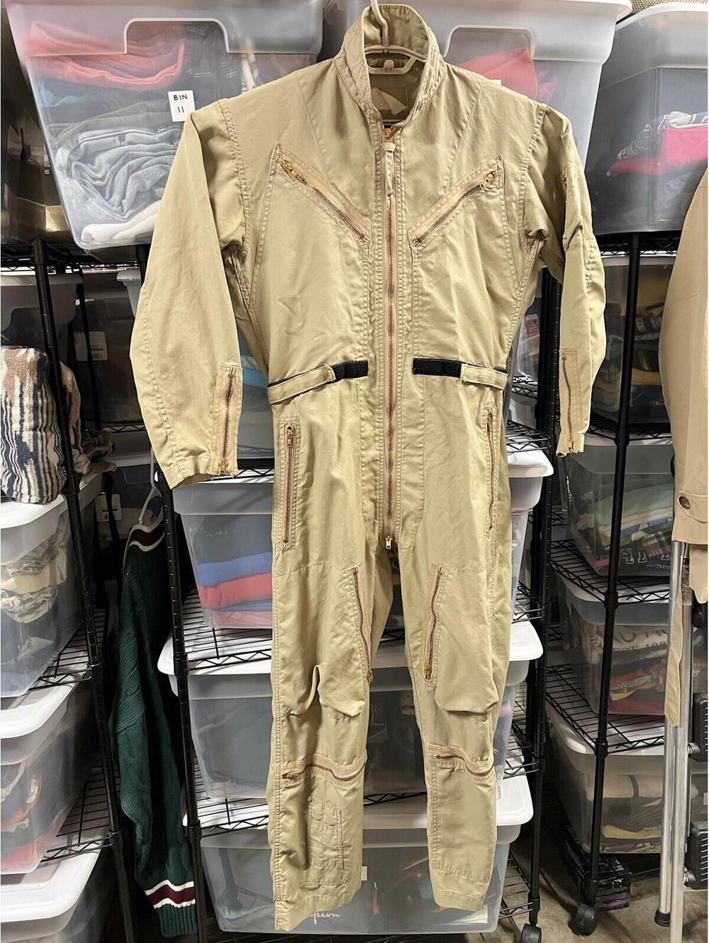 vintage 60s-80s flying coveralls tank khaki sz 36-38 Reg Lightweight Military